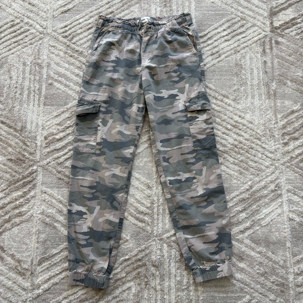 Abercrombie Kids Pants Girls 13/14 Green Camo‎ Cargo Joggers